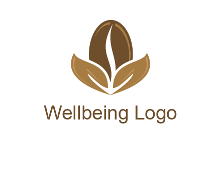 coffee bean and leaves logo