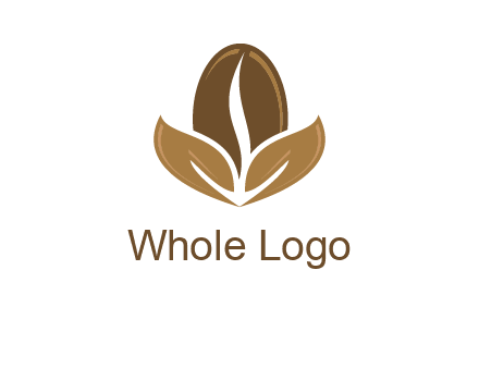 coffee bean and leaves logo