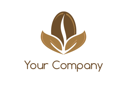 coffee bean and leaves logo