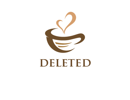 abstract heart on coffee cup logo