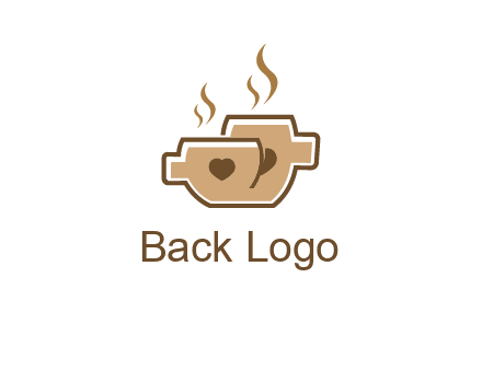 heart on coffee cups logo