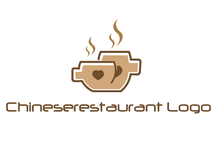 heart on coffee cups logo