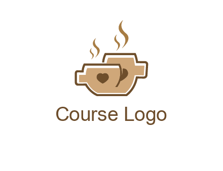heart on coffee cups logo