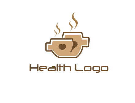 heart on coffee cups logo