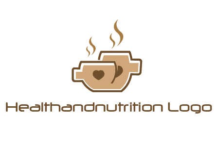heart on coffee cups logo