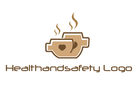 heart on coffee cups logo