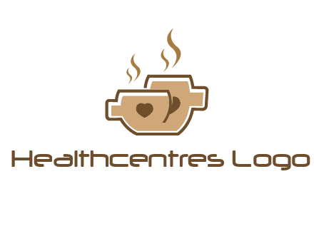 heart on coffee cups logo