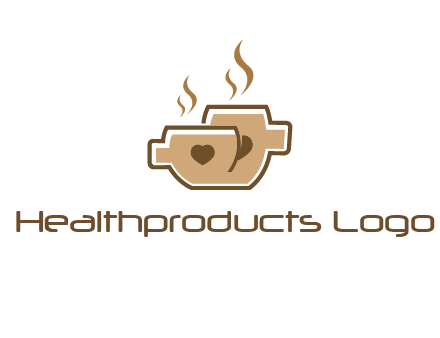 heart on coffee cups logo