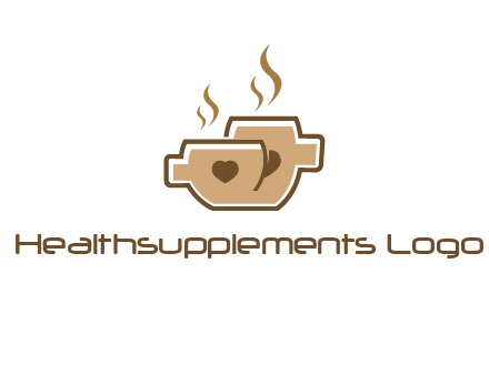heart on coffee cups logo