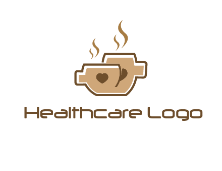 heart on coffee cups logo