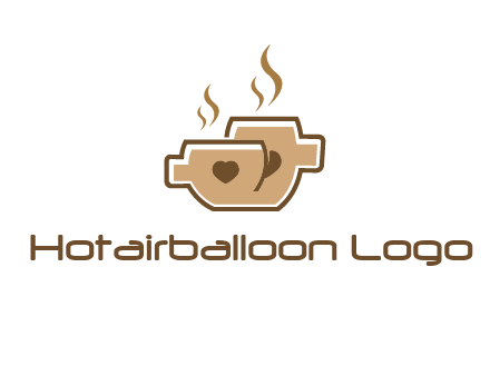 heart on coffee cups logo