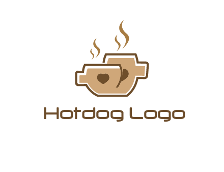 heart on coffee cups logo
