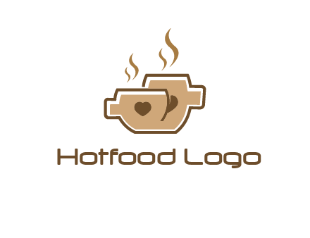 heart on coffee cups logo
