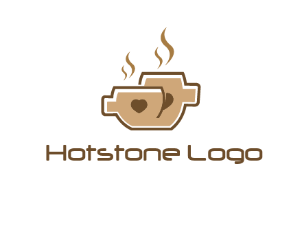 heart on coffee cups logo