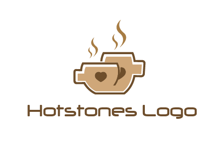 heart on coffee cups logo