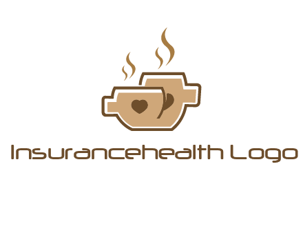heart on coffee cups logo