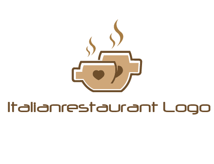 heart on coffee cups logo