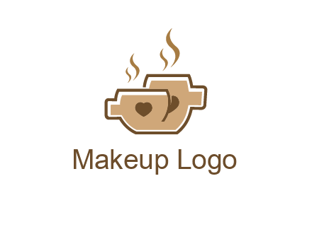 heart on coffee cups logo