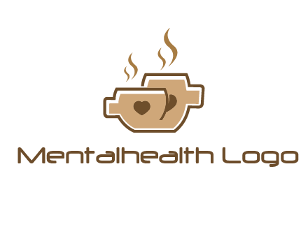 heart on coffee cups logo