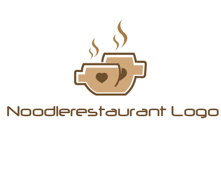 heart on coffee cups logo