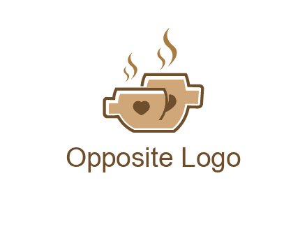 heart on coffee cups logo