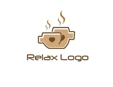 heart on coffee cups logo