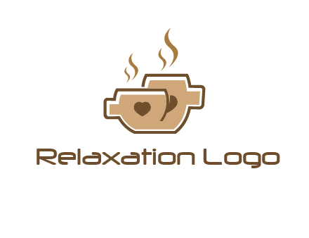 heart on coffee cups logo