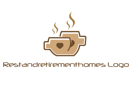 heart on coffee cups logo