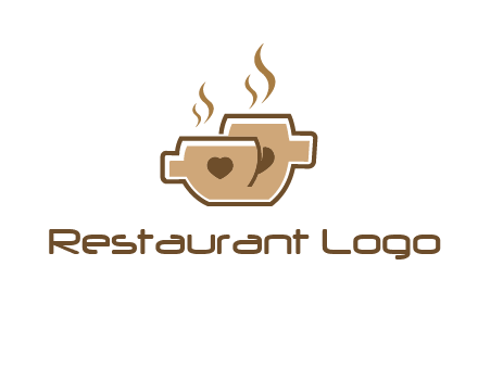 heart on coffee cups logo