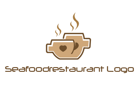 heart on coffee cups logo