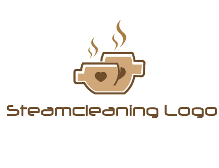 heart on coffee cups logo