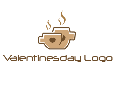 heart on coffee cups logo