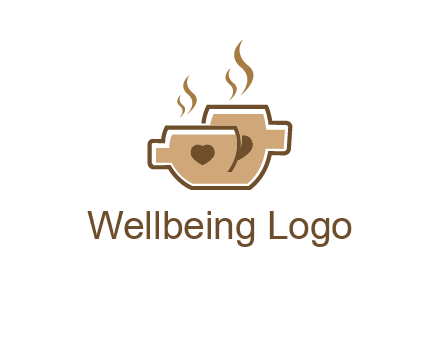 heart on coffee cups logo