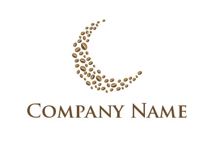 coffee beans forming crescent moon logo