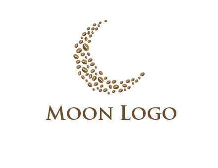 coffee beans forming crescent moon logo