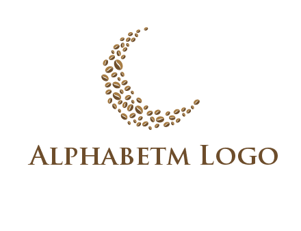 coffee beans forming crescent moon logo
