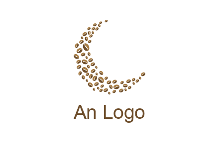coffee beans forming crescent moon logo