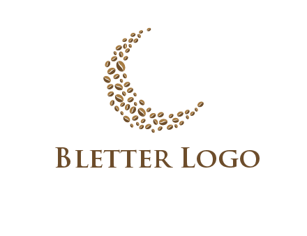 coffee beans forming crescent moon logo