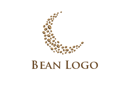 coffee beans forming crescent moon logo