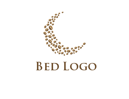 coffee beans forming crescent moon logo
