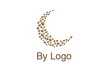 coffee beans forming crescent moon logo