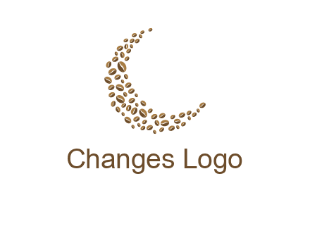 coffee beans forming crescent moon logo
