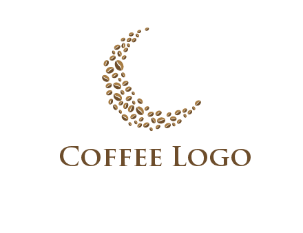 coffee beans forming crescent moon logo