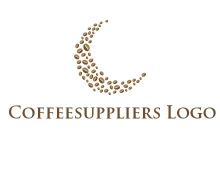 coffee beans forming crescent moon logo