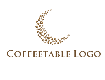 coffee beans forming crescent moon logo