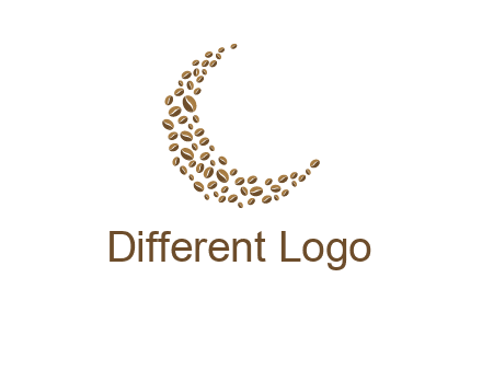 coffee beans forming crescent moon logo