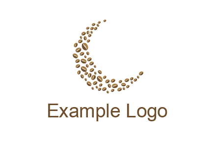 coffee beans forming crescent moon logo