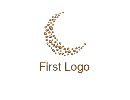 coffee beans forming crescent moon logo