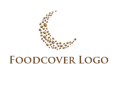 coffee beans forming crescent moon logo