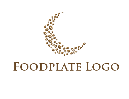 coffee beans forming crescent moon logo